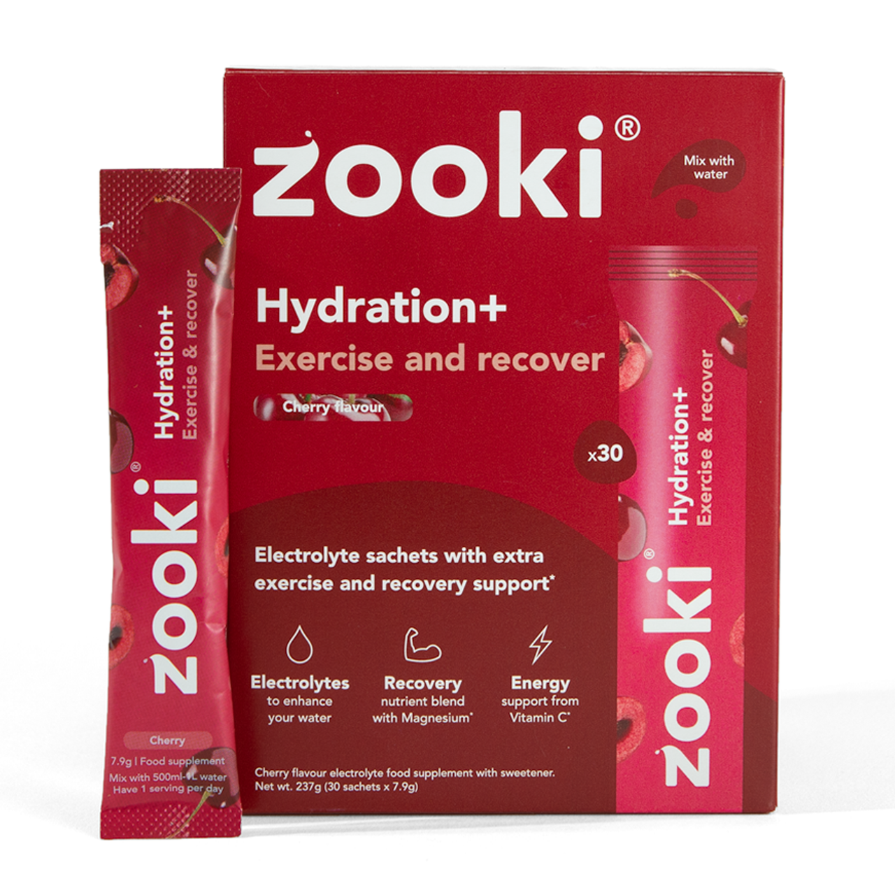 Click to view product details and reviews for Zooki Hydration Exercise Recover Cherry Flavour 79g 30 Sachets.