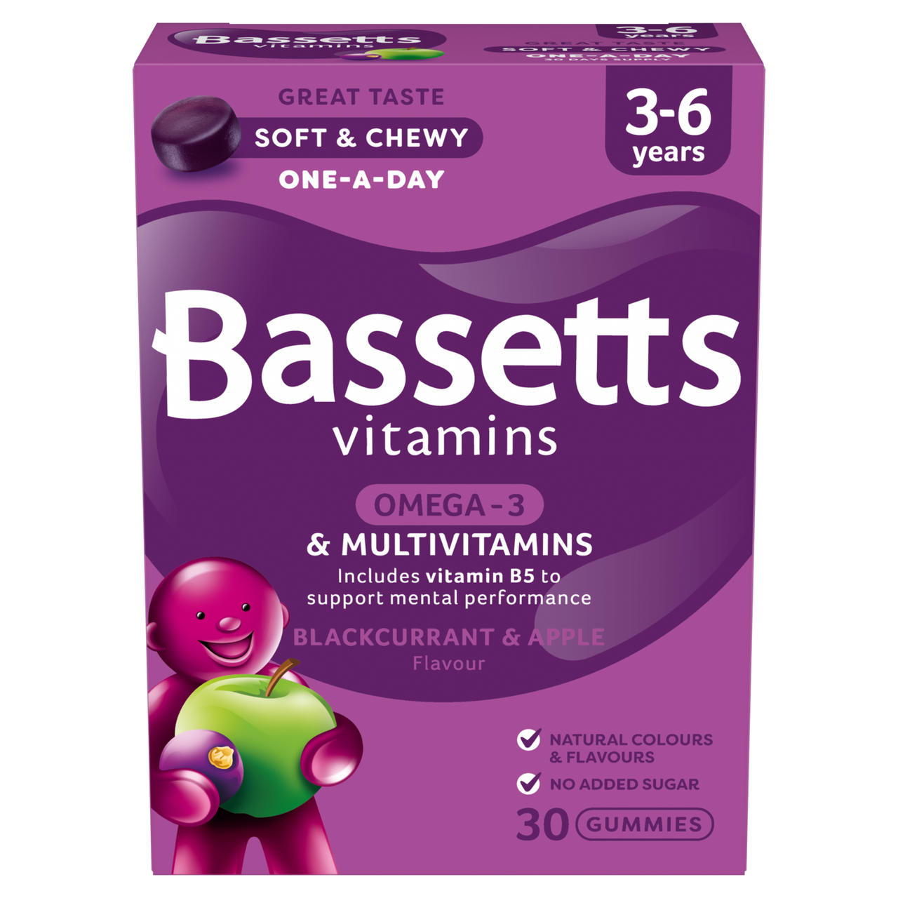 Click to view product details and reviews for Bassetts Vitamins 3 6 Years Blackcurrant Apple Omega 3 Multivitamins 30 Gummies.