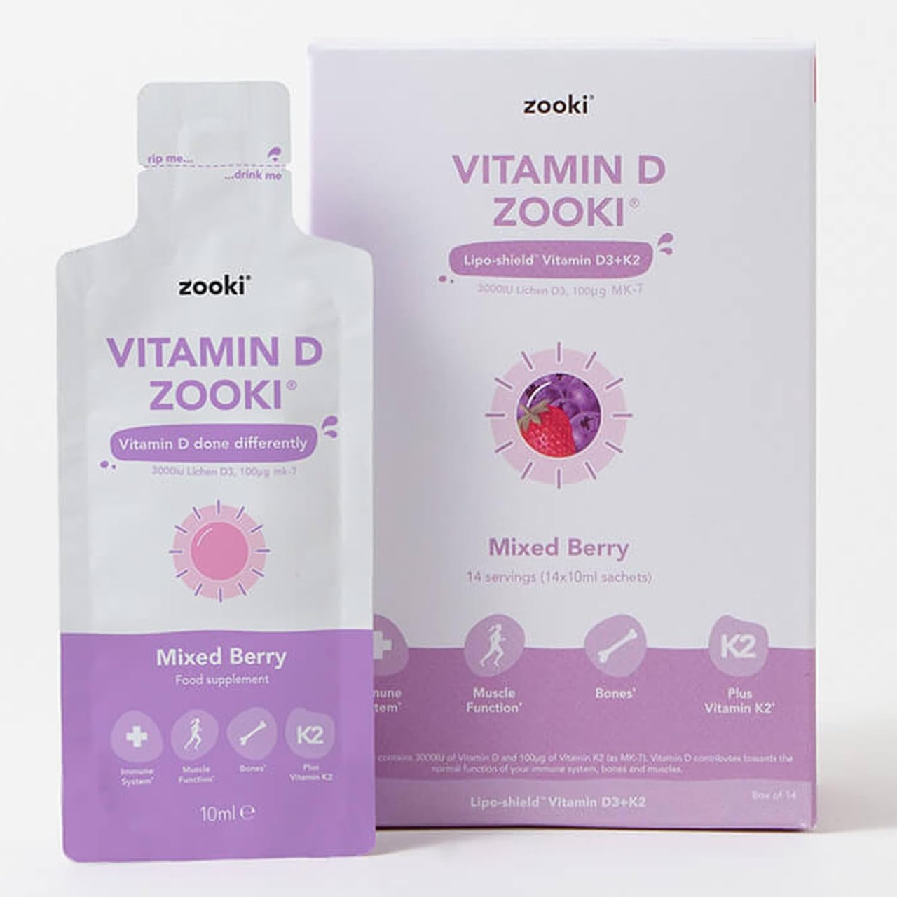 Click to view product details and reviews for Zooki Liposomal Vitamin D3 K2 3 000iu Mixed Berry Flavour 10ml 30 Sachets. Click to view product details and reviews for Zooki Liposomal Vitamin D3 K2 3 000iu Mixed Berry Flavour 10ml 30 Sachets.
