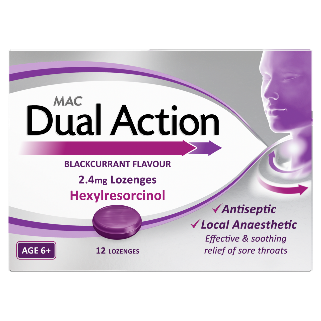 Click to view product details and reviews for Mac Dual Action Blackcurrant Flavour 12 Lozenges.