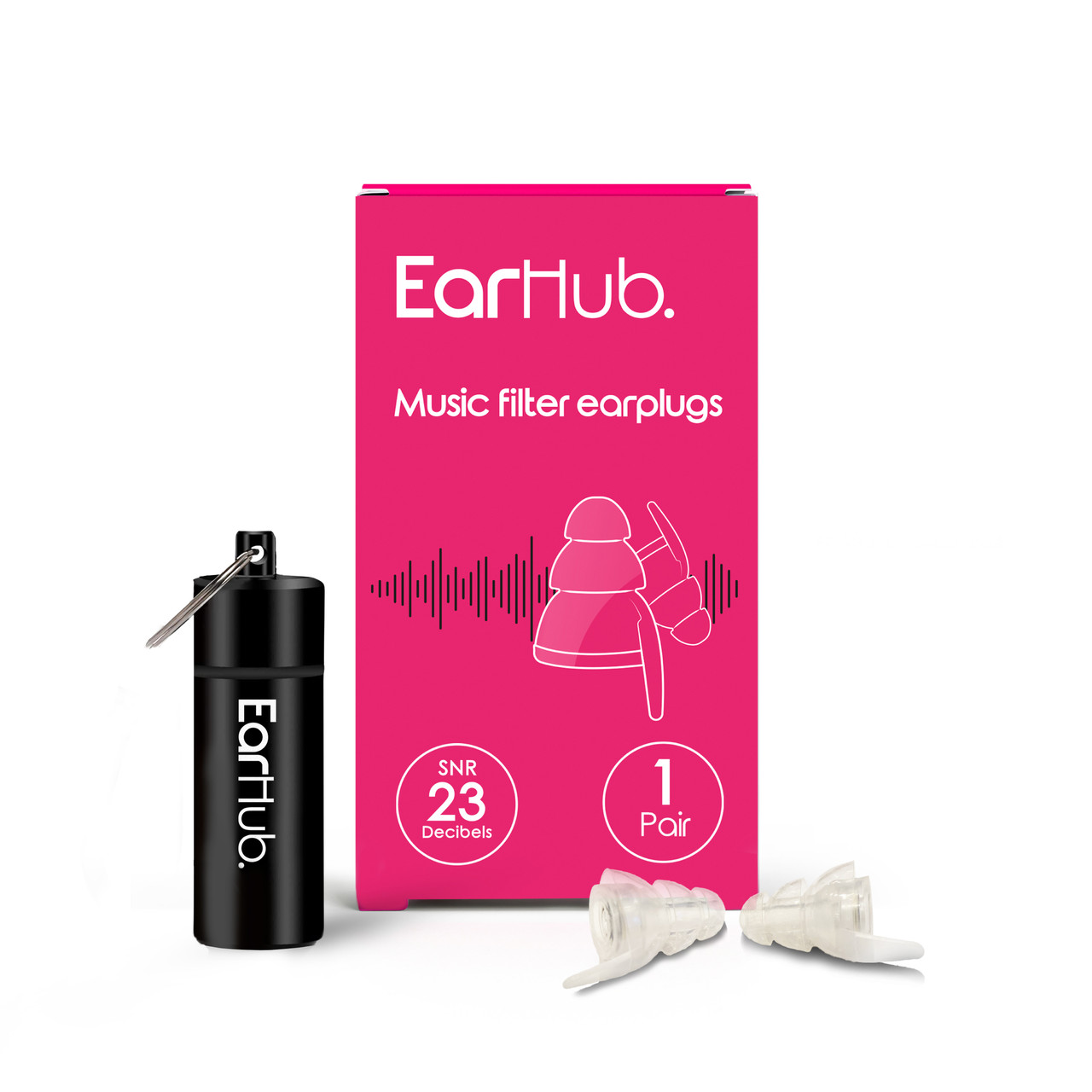 Click to view product details and reviews for Earhub Music Filter Earplugs With Keychain Case.