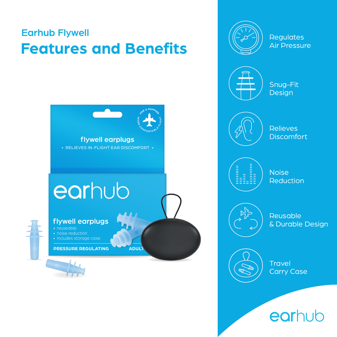 Click to view product details and reviews for Earhub Flywell Pressure Regulated Earplugs Includes Travel Friendly Carry Case.