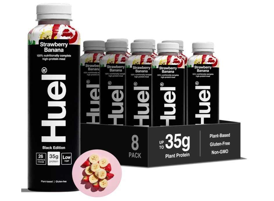 Click to view product details and reviews for Huel Black Edition Strawberry Banana 500ml X 8.