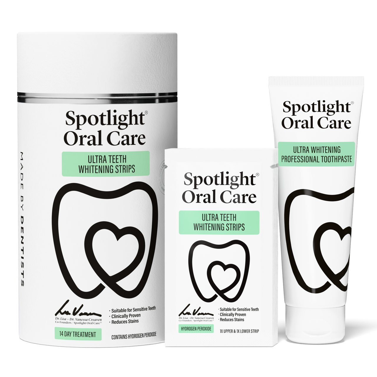 Spotlight Oral Care 14 Day Ultra Teeth Whitening Strips & Ultra Whitening Toothpaste Kit