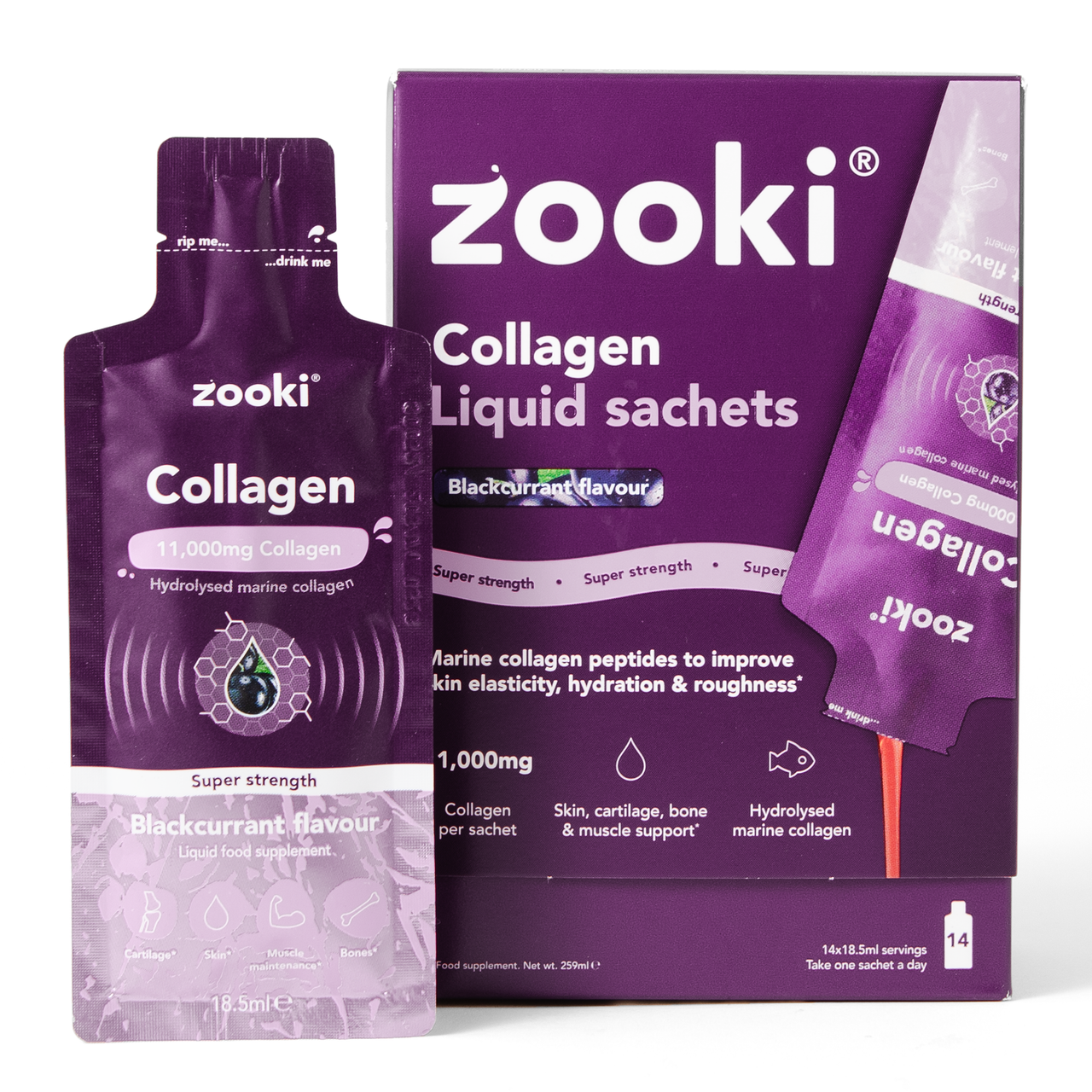 Click to view product details and reviews for Zooki Super Strength Marine Collagen 11 000mg Blackcurrant Flavour 14x185ml Liquid Sachets. Click to view product details and reviews for Zooki Super Strength Marine Collagen 11 000mg Blackcurrant Flavour 14x185ml Liquid Sachets.