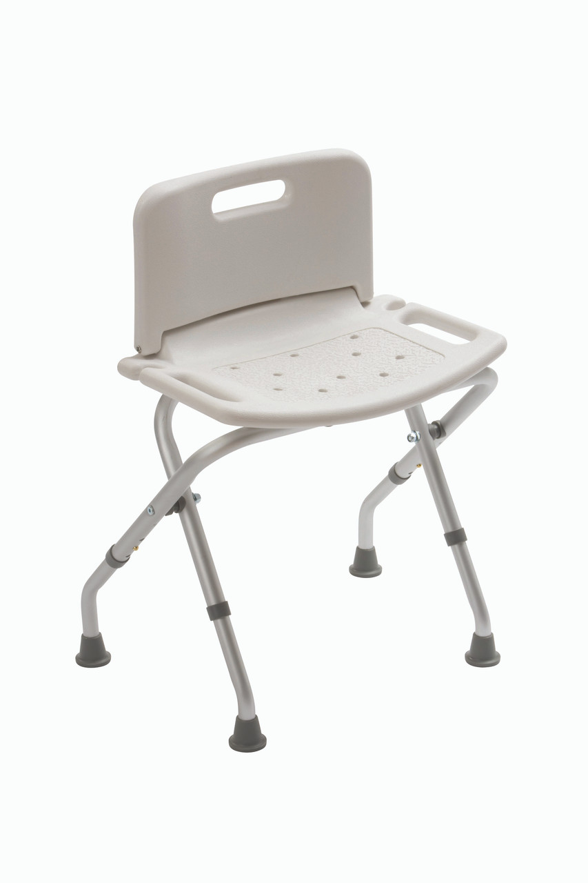 Folding Bath Bench With Backrest – White