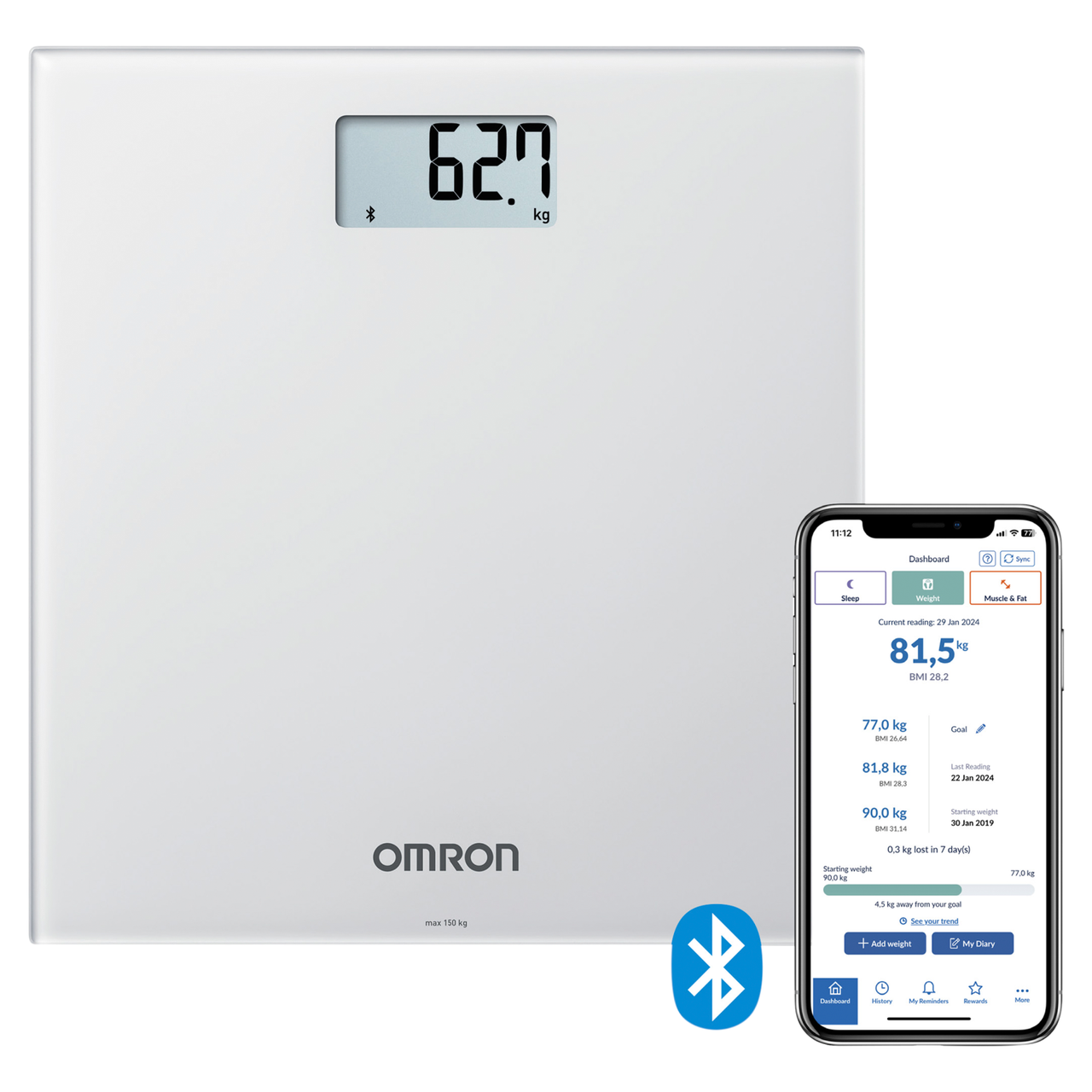 Click to view product details and reviews for Omron Hn300t2 Intelli It Grey Smart Digital Scale Hn 300t2 Egy.