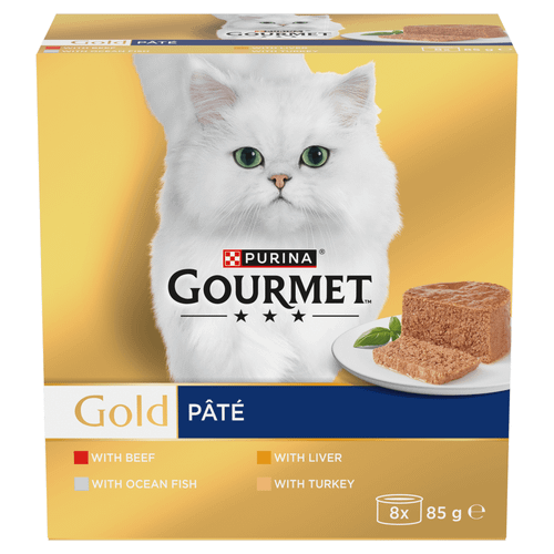 GOURMET Gold Pate Recipes Wet Cat Food 8x85g