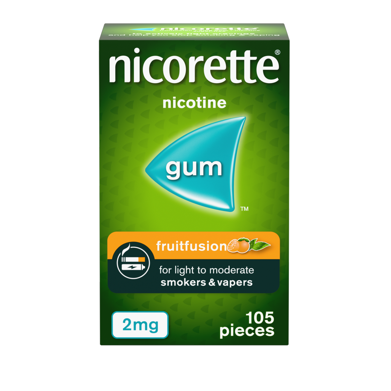 Click to view product details and reviews for Nicorette Fruit Fusion Chewing Gum 2mg 105 Pieces.