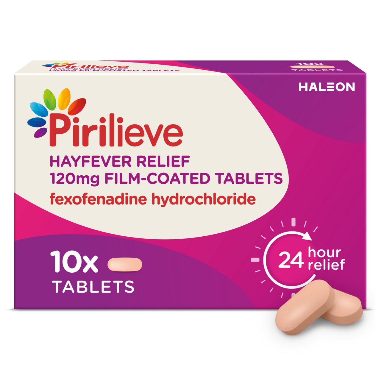 Click to view product details and reviews for Pirilieve Hayfever Relief 120mg Fexofenadine Hydrochloride 10 Tablets.