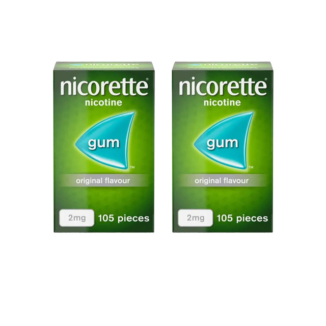Nicorette Original 2mg Gum 4 Week Bundle 2 x 105 Pieces