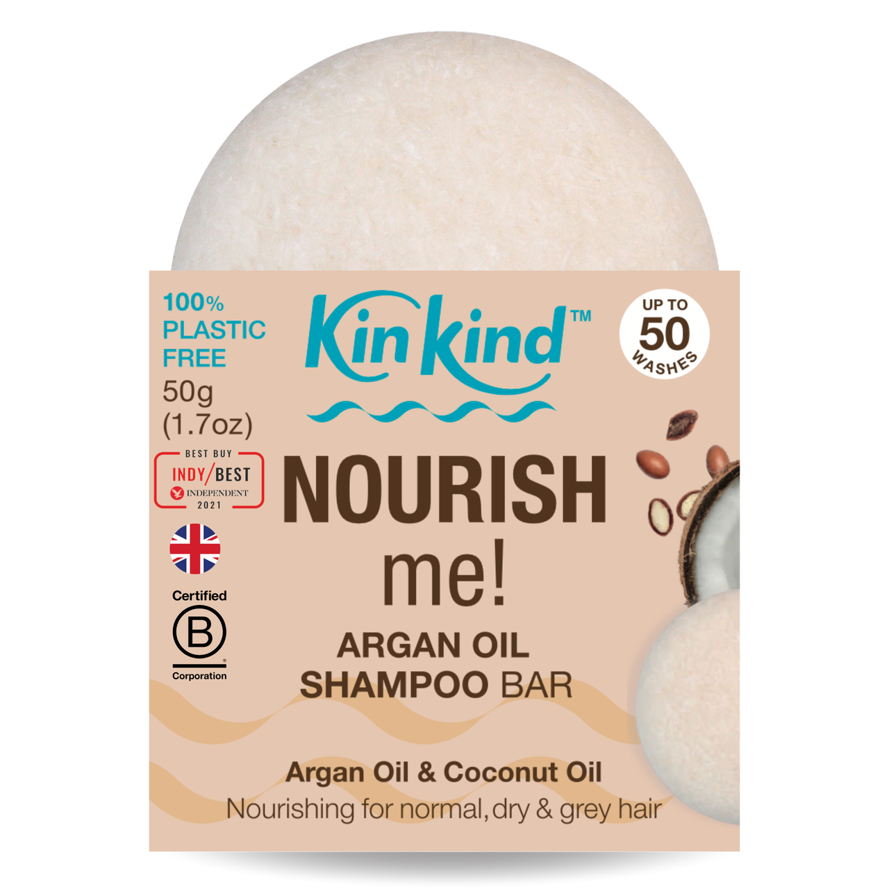Click to view product details and reviews for Kinkind Nourish Me Shampoo Bar Argan 50g.