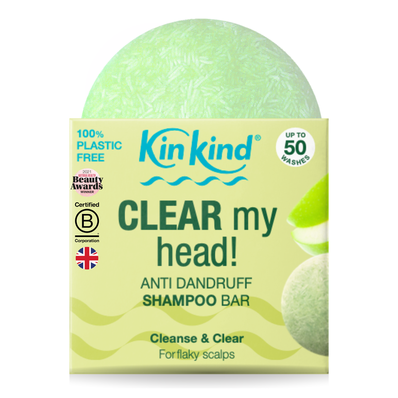 Click to view product details and reviews for Kinkind Clear My Head Anti Dandruff Shampoo Bar Apple 50g.