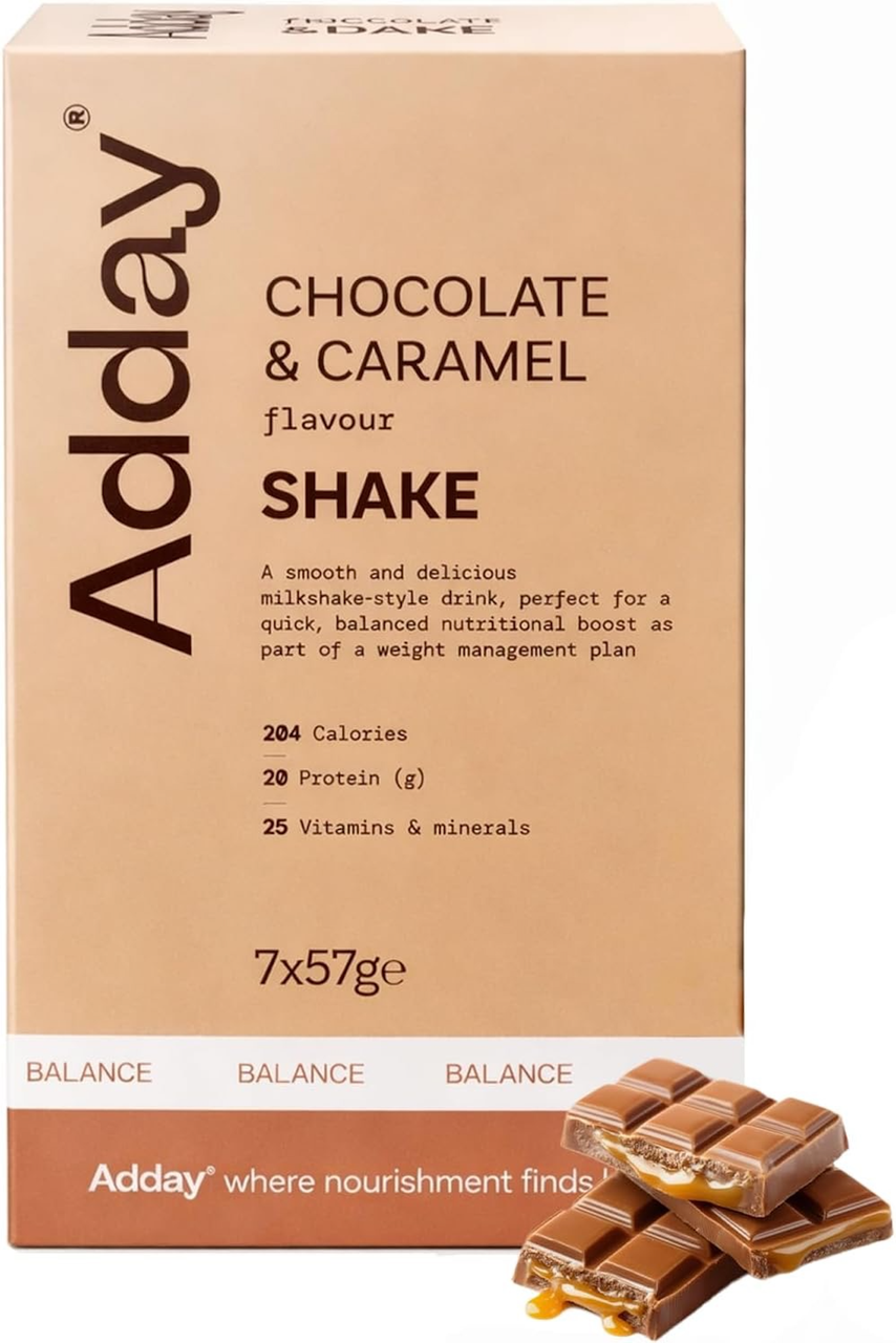 Adday Chocolate & Caramel Flavoured Shake 7 Sachets