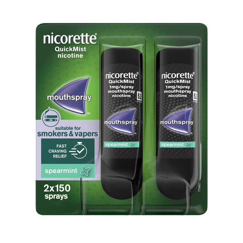 Click to view product details and reviews for Nicorette Quickmist 1mg Mouthspray Spearmint Duo.