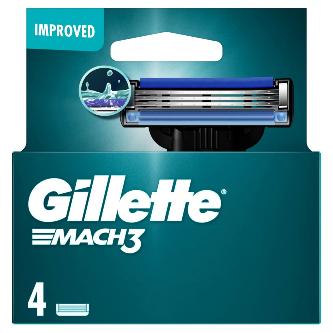 Gillette Mach3 Men, Pack of 4 Refills, Upgraded Lubrastrip for an Enhanced Glide - Image 4