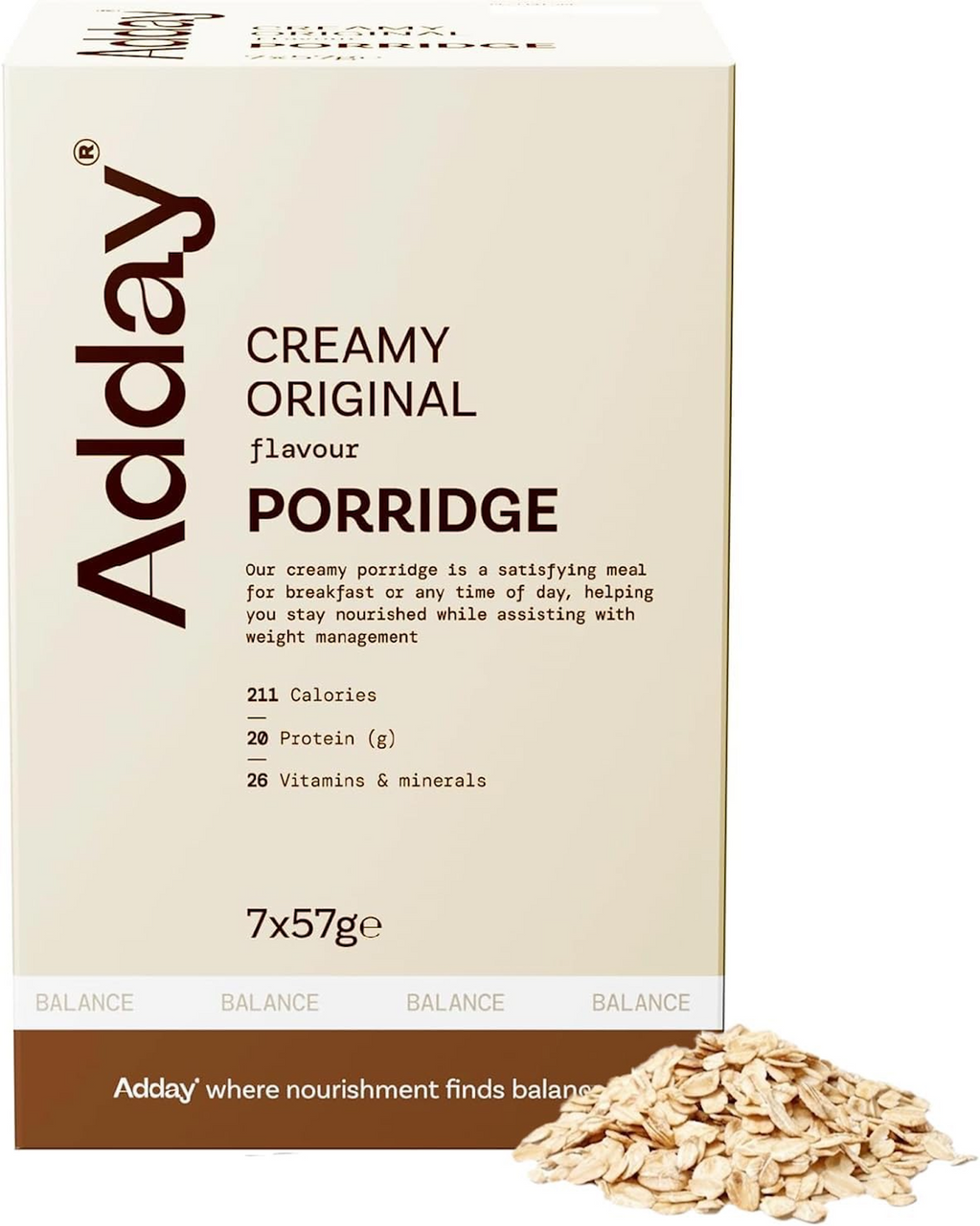 Click to view product details and reviews for Adday Creamy Original Flavoured Oat Porridge 7 Sachets.
