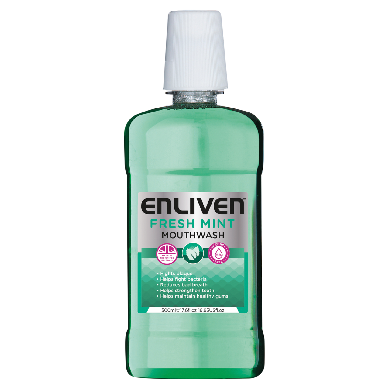 Click to view product details and reviews for Enliven Freshmint Alcohol Free Mouthwash 500ml. Click to view product details and reviews for Enliven Freshmint Alcohol Free Mouthwash 500ml.
