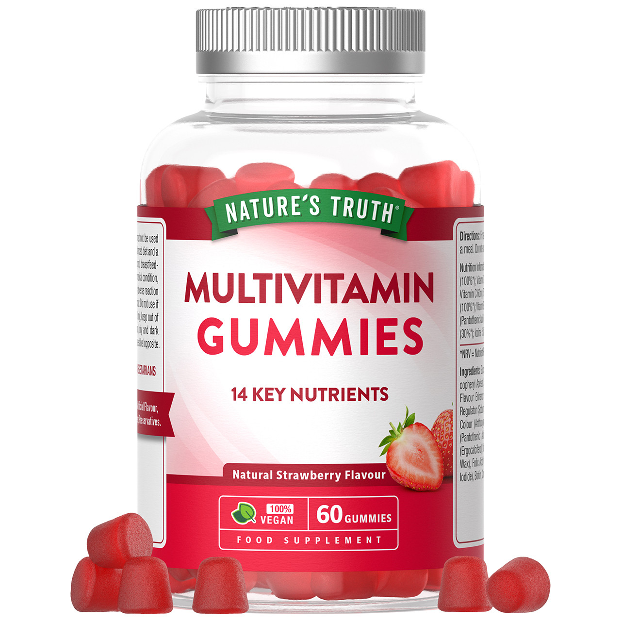Nature's Truth Adult Multivitamin - 60 Vegan Gummies - Strawberry Flavour