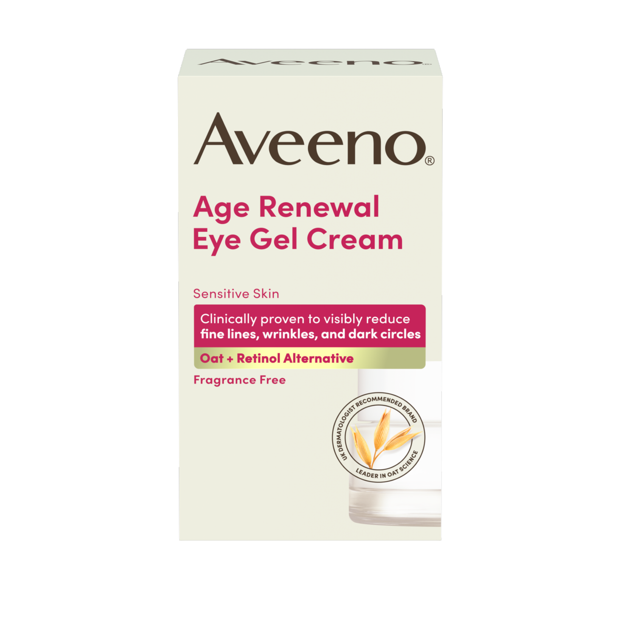 Aveeno Face Age Renewal Eye Gel Cream Retinol Alternative 15ml