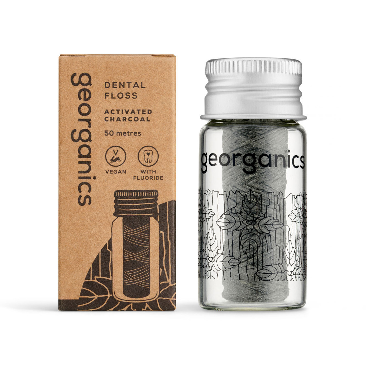 Click to view product details and reviews for Georganics Fluoride Dental Floss Charcoal 50m.