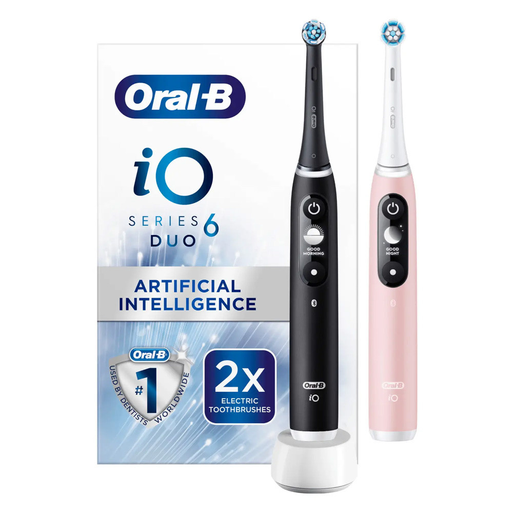 Oral-B Black/Pink Io6 Lava & Sand Electric Toothbrush Duo