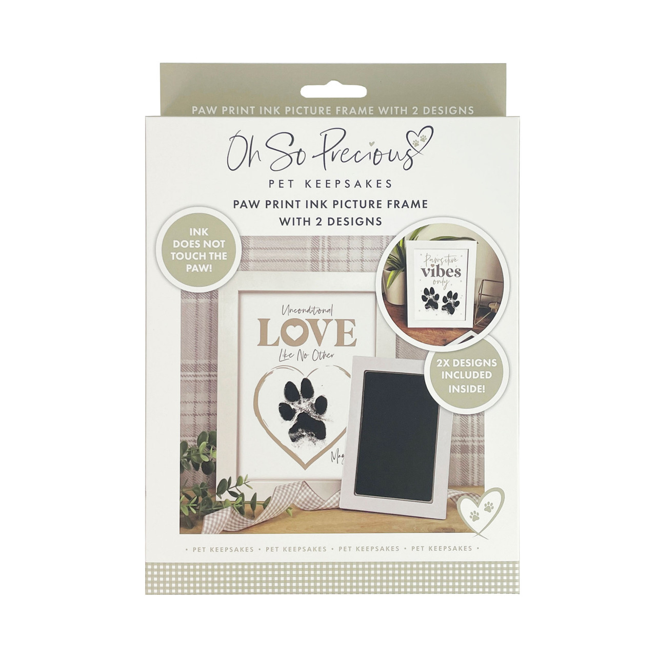 Oh So Precious Paw Print Ink Picture Frame With 2 Design