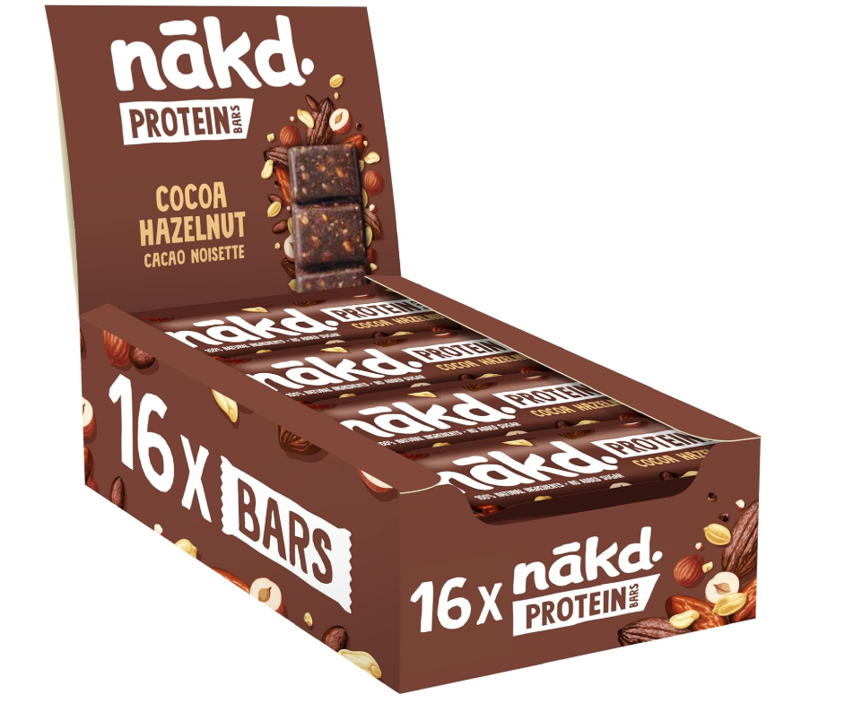 Nakd. Protein Bars Cocoa Hazelnut 16x45g
