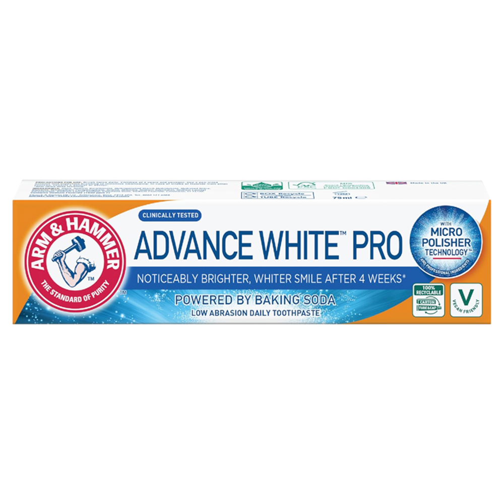 Click to view product details and reviews for Arm Hammer Advanced White Pro Toothpaste 75ml. Click to view product details and reviews for Arm Hammer Advanced White Pro Toothpaste 75ml.