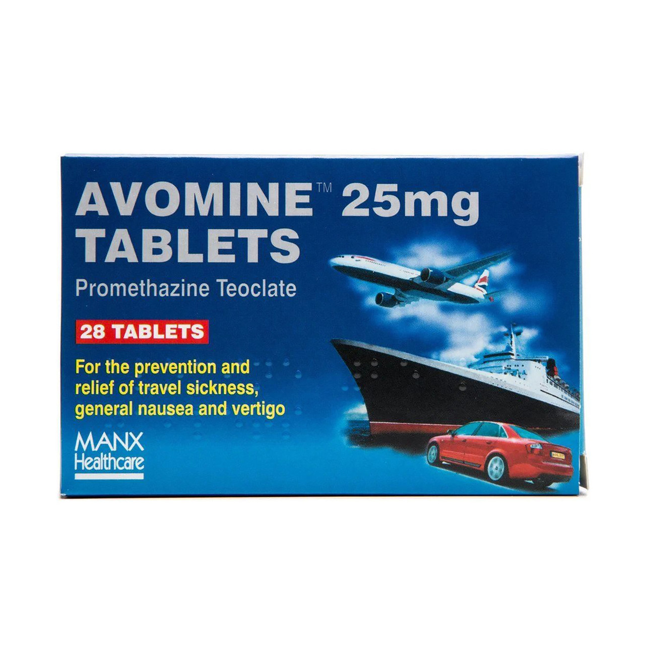 Click to view product details and reviews for Avomine Tablets 25mg 28s.