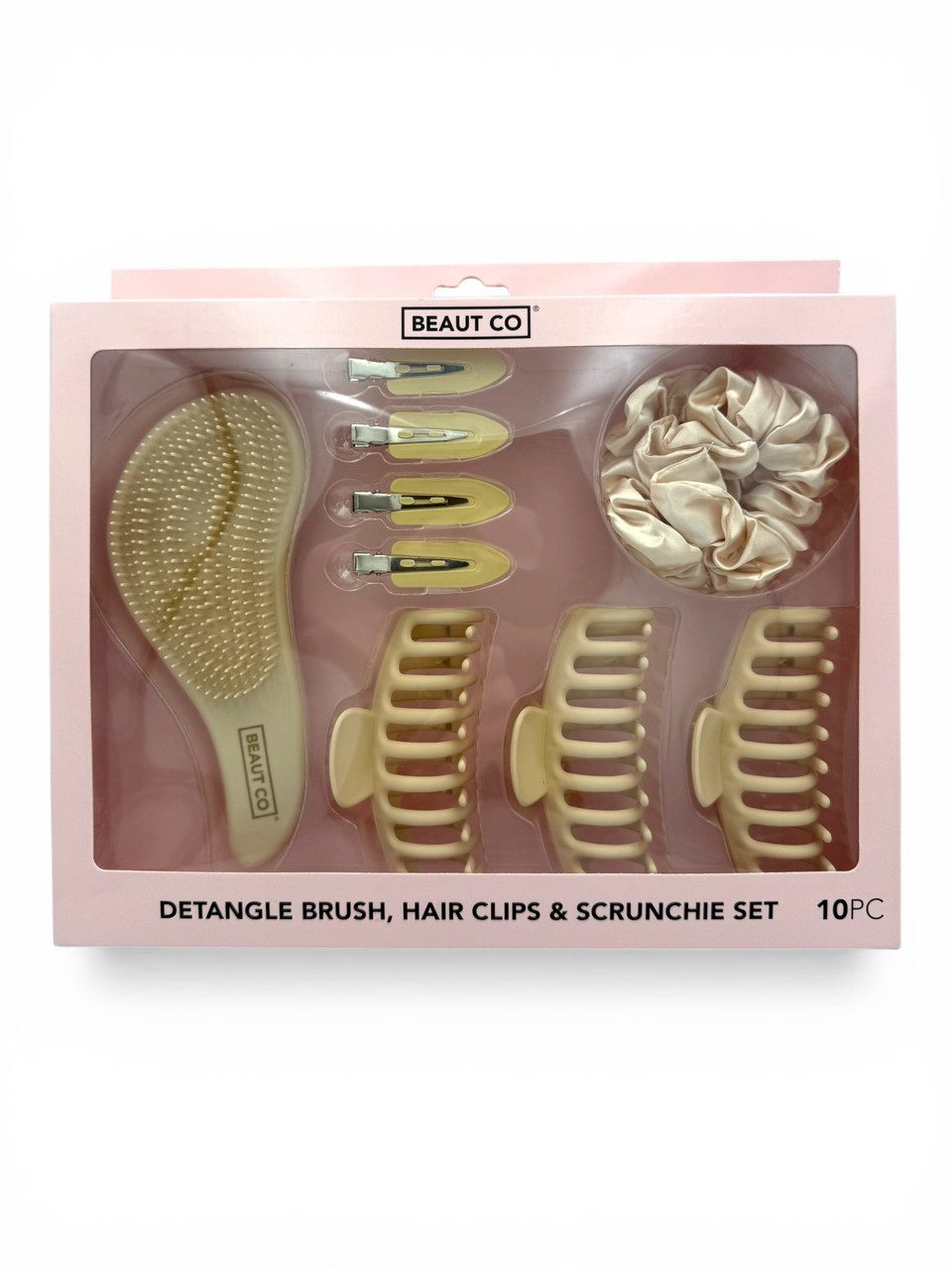 Beaut Co Hair Clip, Scrunchie & Detangle Brush 10 Piece Set