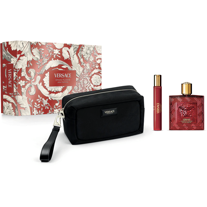 Image of Versace Eros Flame Eau de Parfum 100ml + 10ml with Pouch Gift Set 1 Gift Set