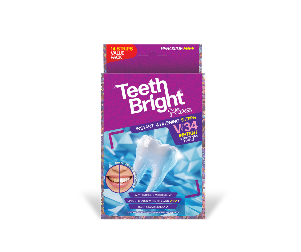 7th Heaven Teeth Bright Whitening Strips 14s