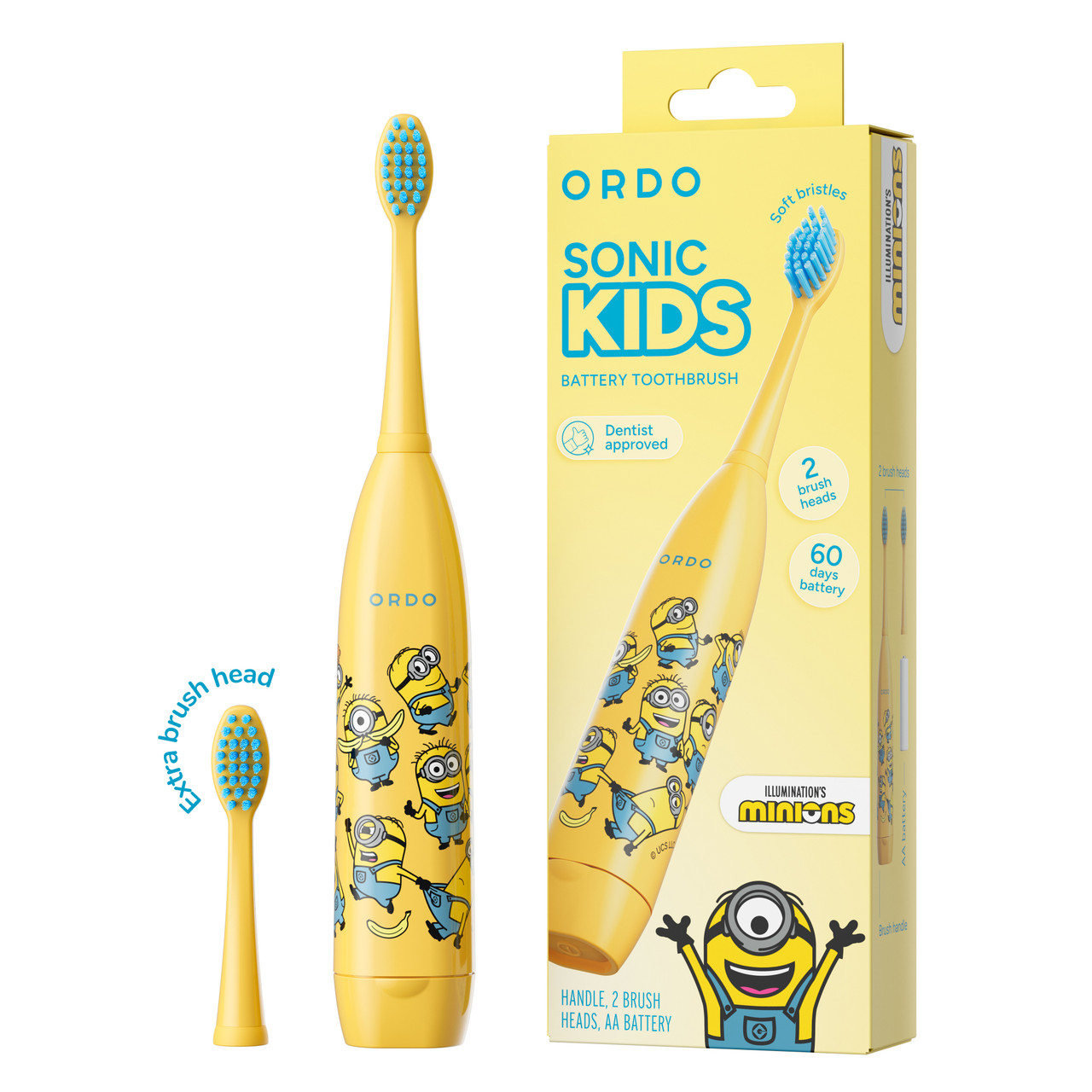 Ordo Sonic Kids Battery Toothbrush – Minions Yellow