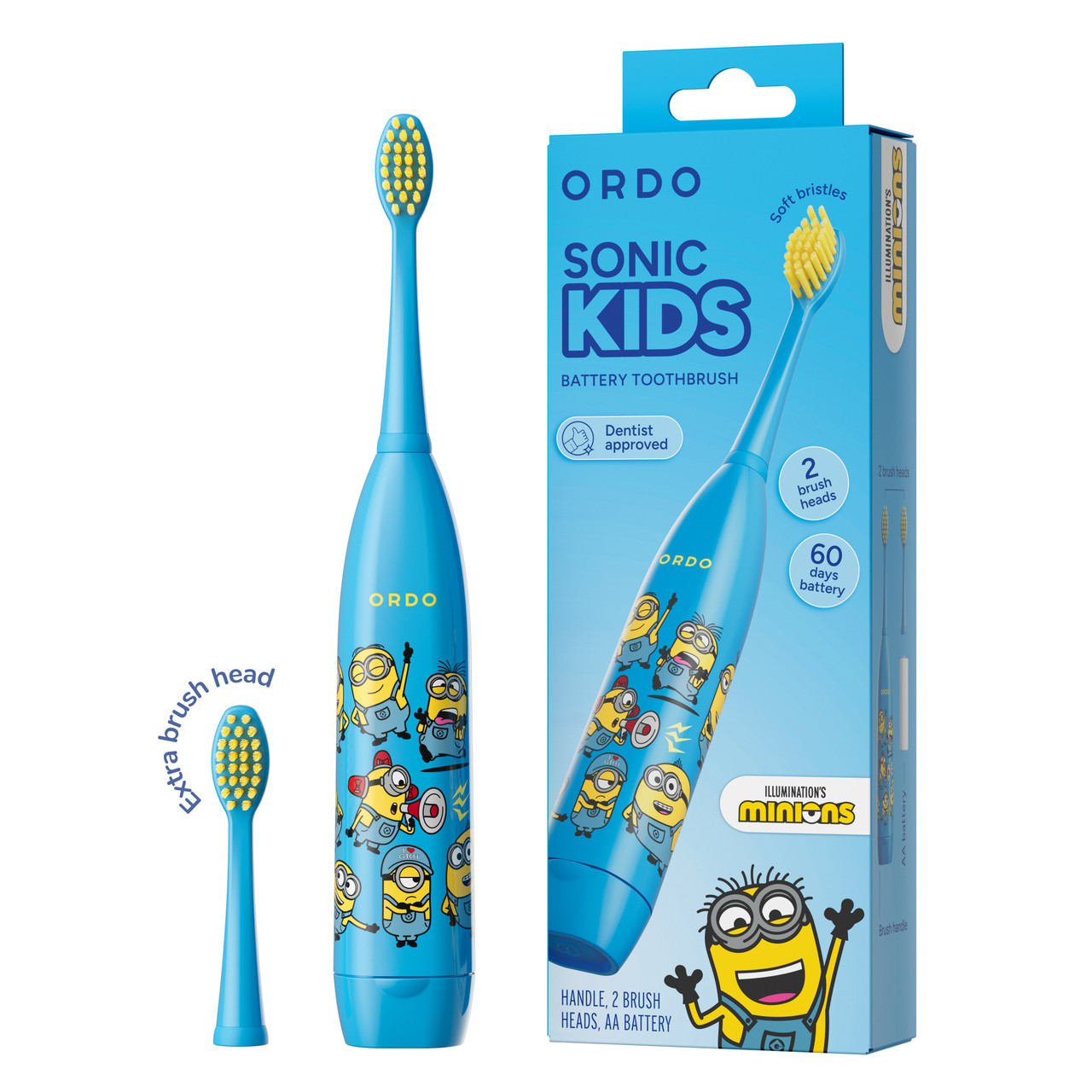 Ordo Sonic Kids Battery Toothbrush – Minions Blue