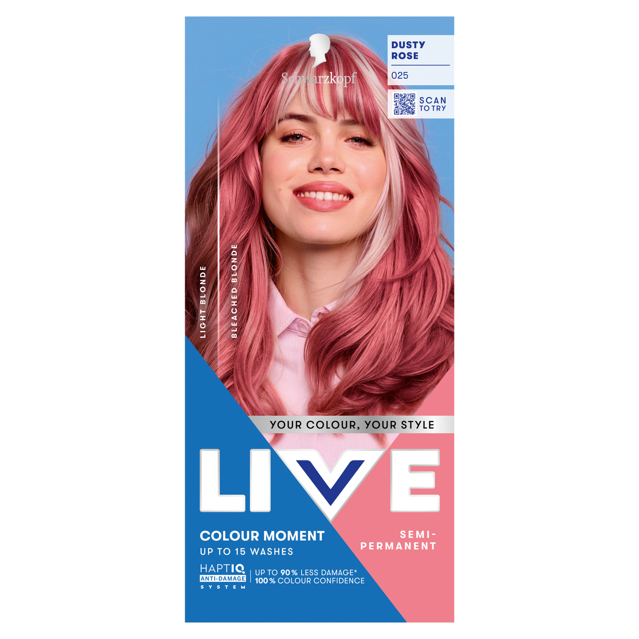 Schwarzkopf LIVE Colour Moment 025 Dusty Rose Semi-Permanent Hair Dye