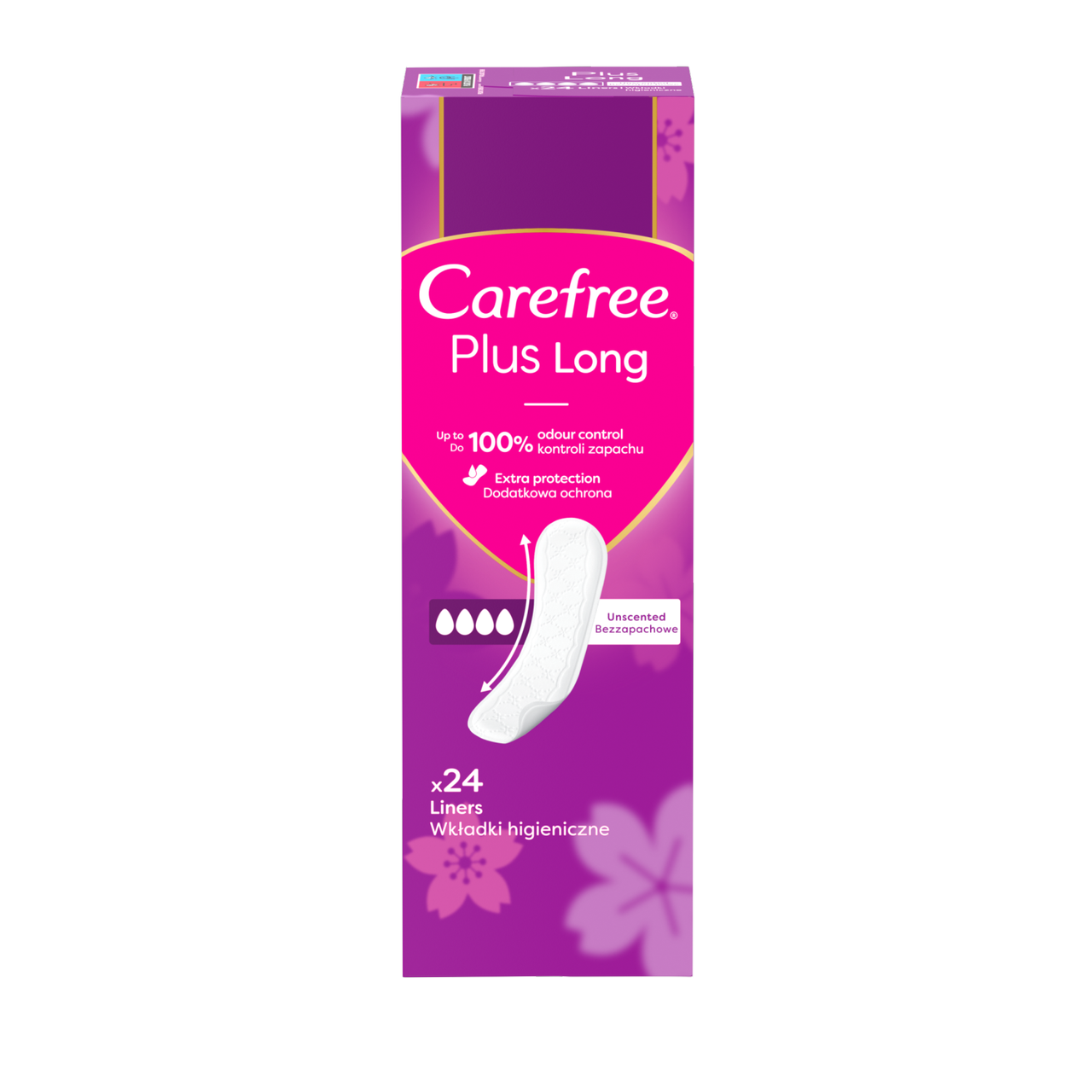 Carefree Plus Long Light Scent Pantyliners 24 Pack