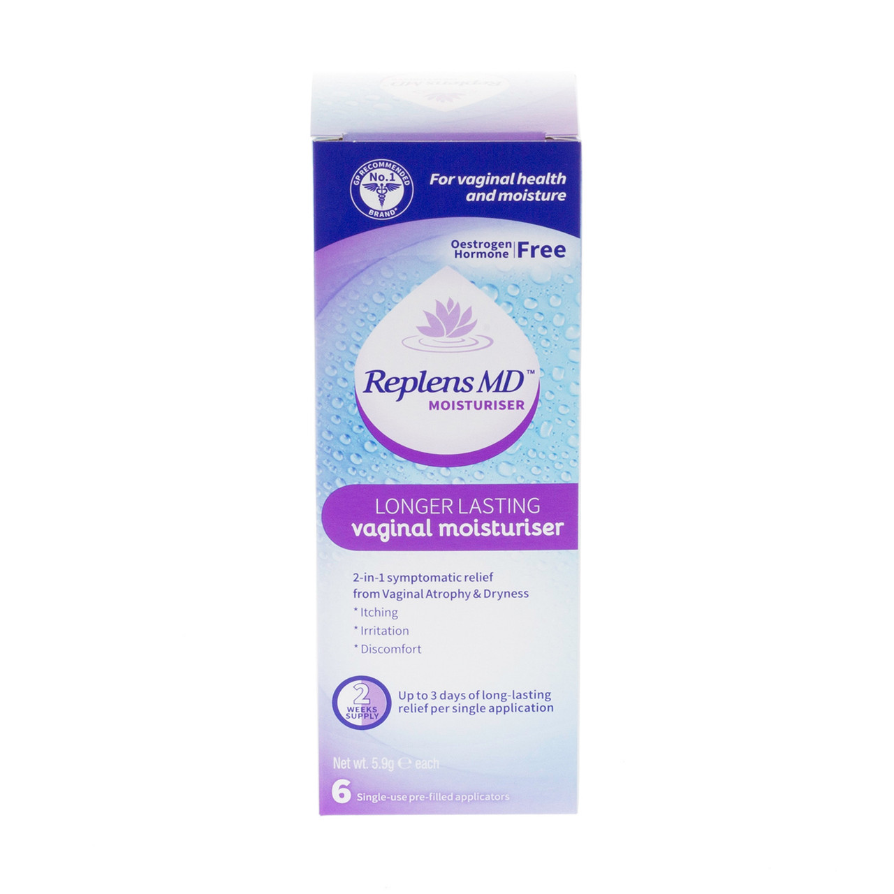 Replens Women's Md Vaginal Moisturiser 6 Applicators