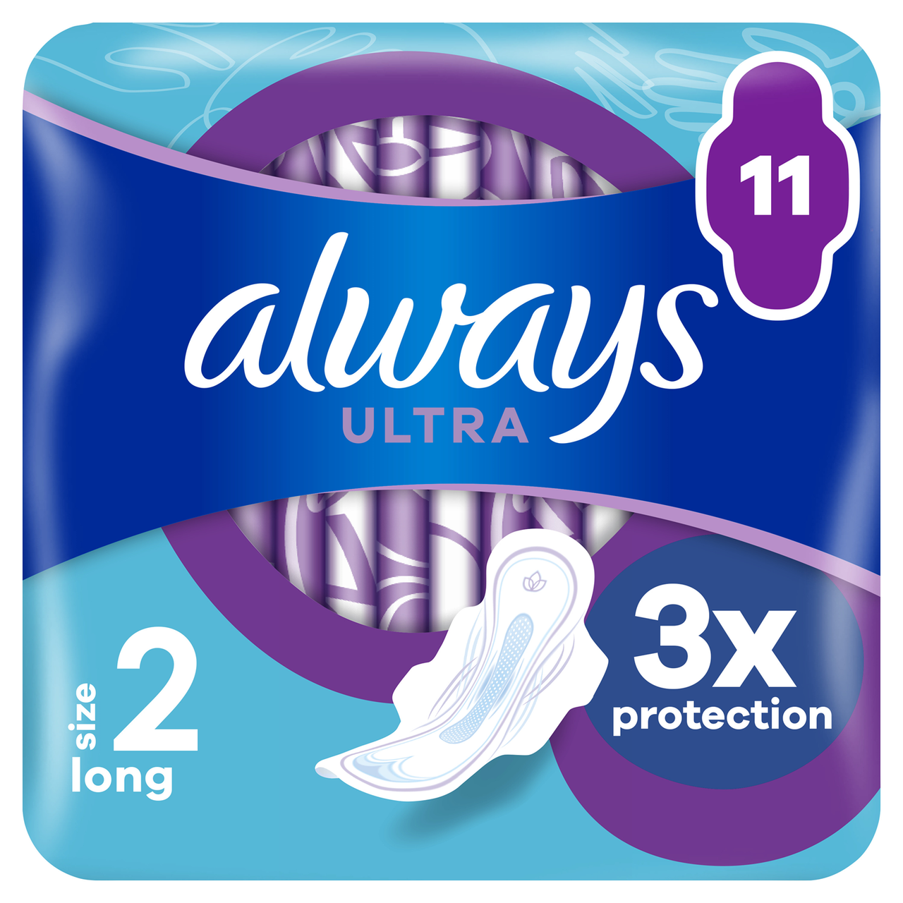 Always Ultra Day Sanitary Towels With Wings Long Pads Size 2