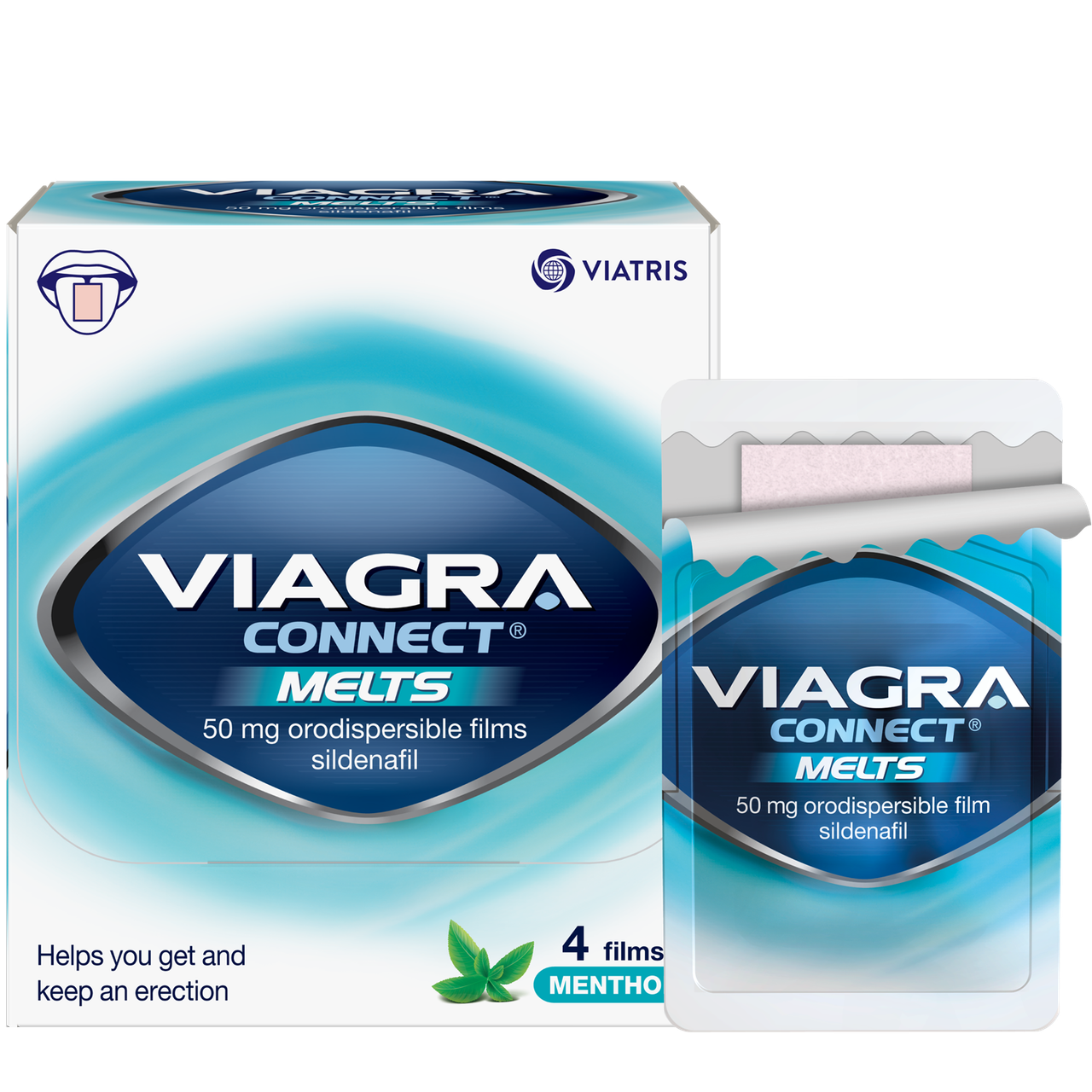 Image of Viagra Connect Melts Orodispersible Film 50mg 4 Strips 4 Strips