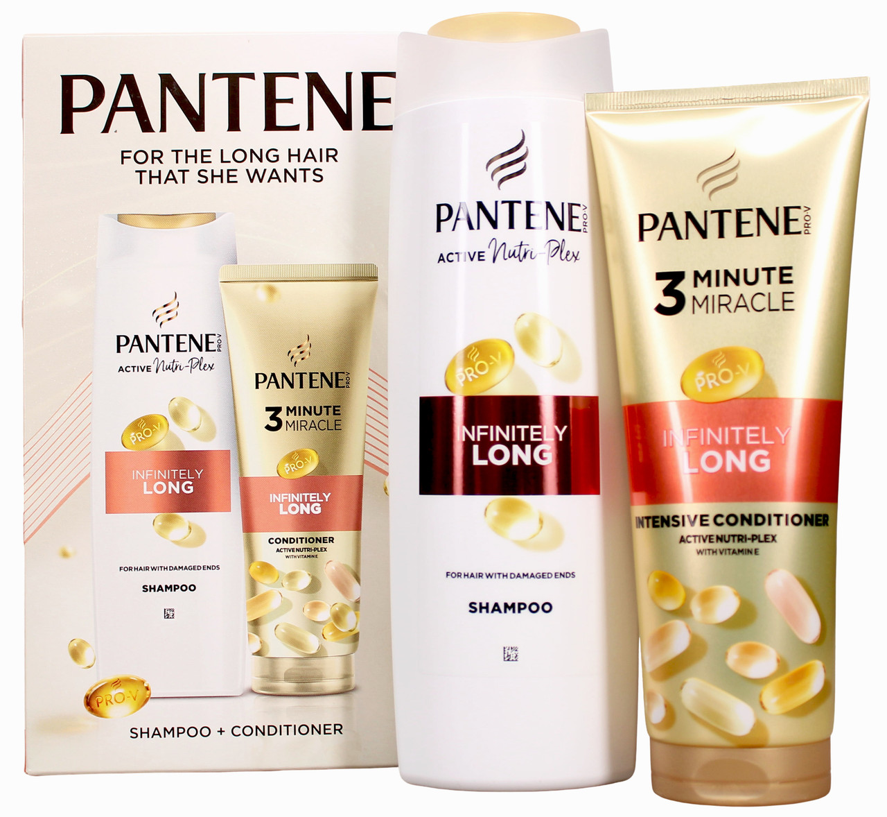 Pantene Infinitely Long Hair Care Shampoo 400ml + Conditioner 220ml Gift Set