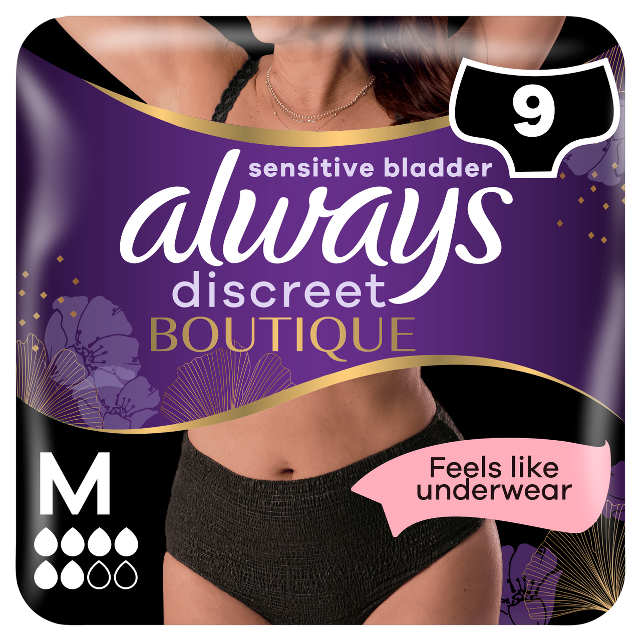 Click to view product details and reviews for Always Discreet Boutique Incontinence Pants Women Black Plus Medium 9 Pants.