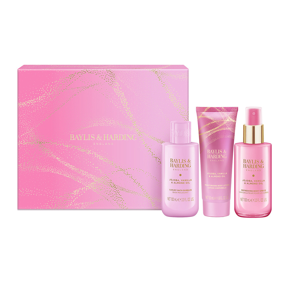 Baylis & Harding Jojoba, Vanilla & Almond Oil Gift Wrapped Pamper Trio Gift Set