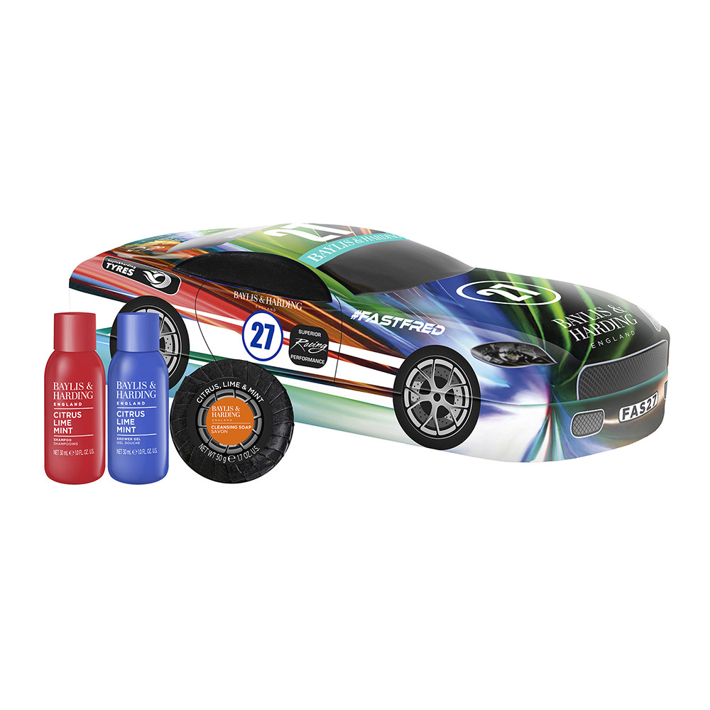 Baylis & Harding Citrus, Lime & Mint Men's Race Car Tin Gift Set