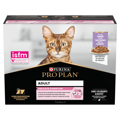 PRO PLAN Delicate Digestion Turkey Wet Cat Food 10x85g