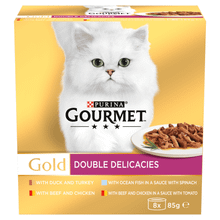 Gourmet Gold Double Delicacies Wet Cat Food 8x85g