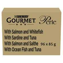 Gourmet Perle Mini Fillets in Gravy Seaside Duo Selection Wet Cat Food 96x85g