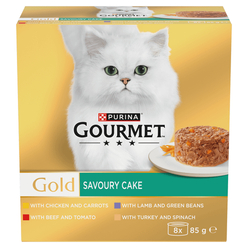 GOURMET Gold Savoury Cake Meat and Veg Variety Wet Cat Food 8x85g