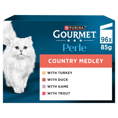 GOURMET Perle Mini Fillets in Jelly Country Medley Wet Cat Food 96x85g