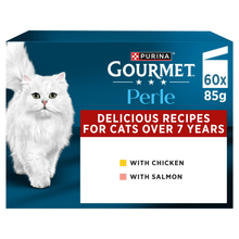 Gourmet Perle Senior 7+ Mini Fillets in Gravy Wet Cat Food 60x85g